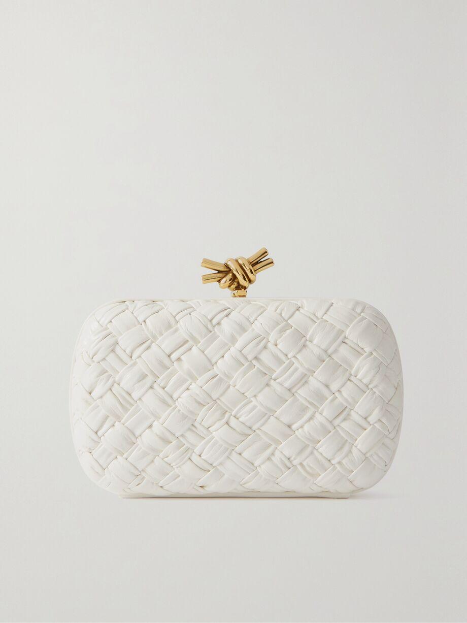 Knot intrecciato leather clutch by BOTTEGA VENETA