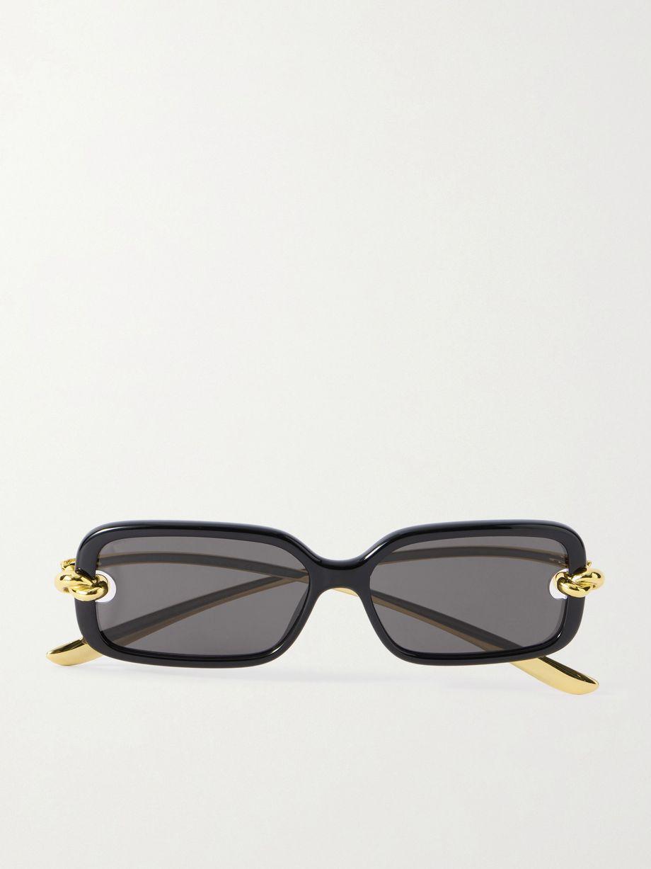 Knot rectangular-frame acetate and gold-tone sunglasses by BOTTEGA VENETA