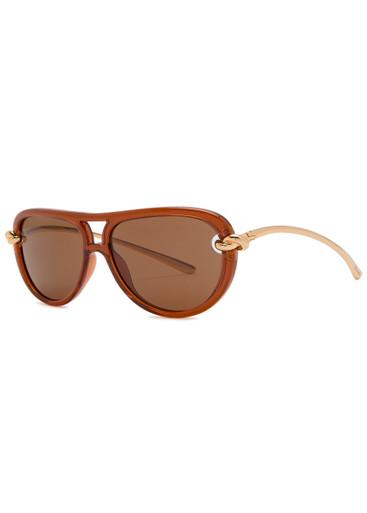 Knotted aviator-style sunglasses by BOTTEGA VENETA