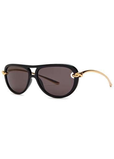 Knotted aviator-style sunglasses by BOTTEGA VENETA