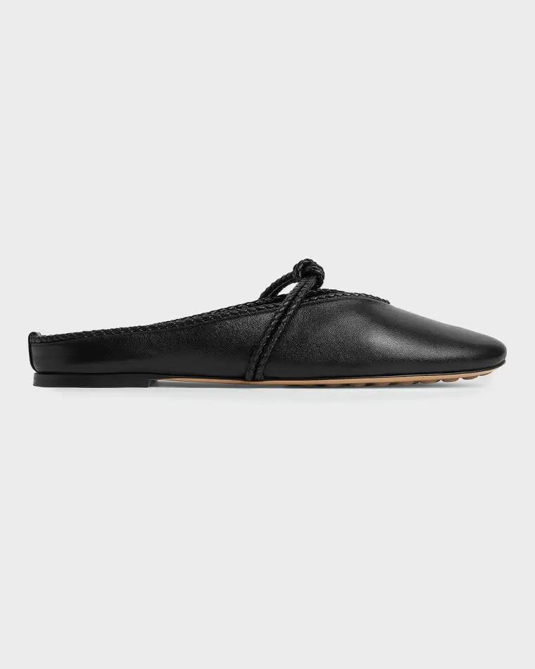 Lagoon Nappa Leather Knotted Mary Jane Ballerina Mules by BOTTEGA VENETA