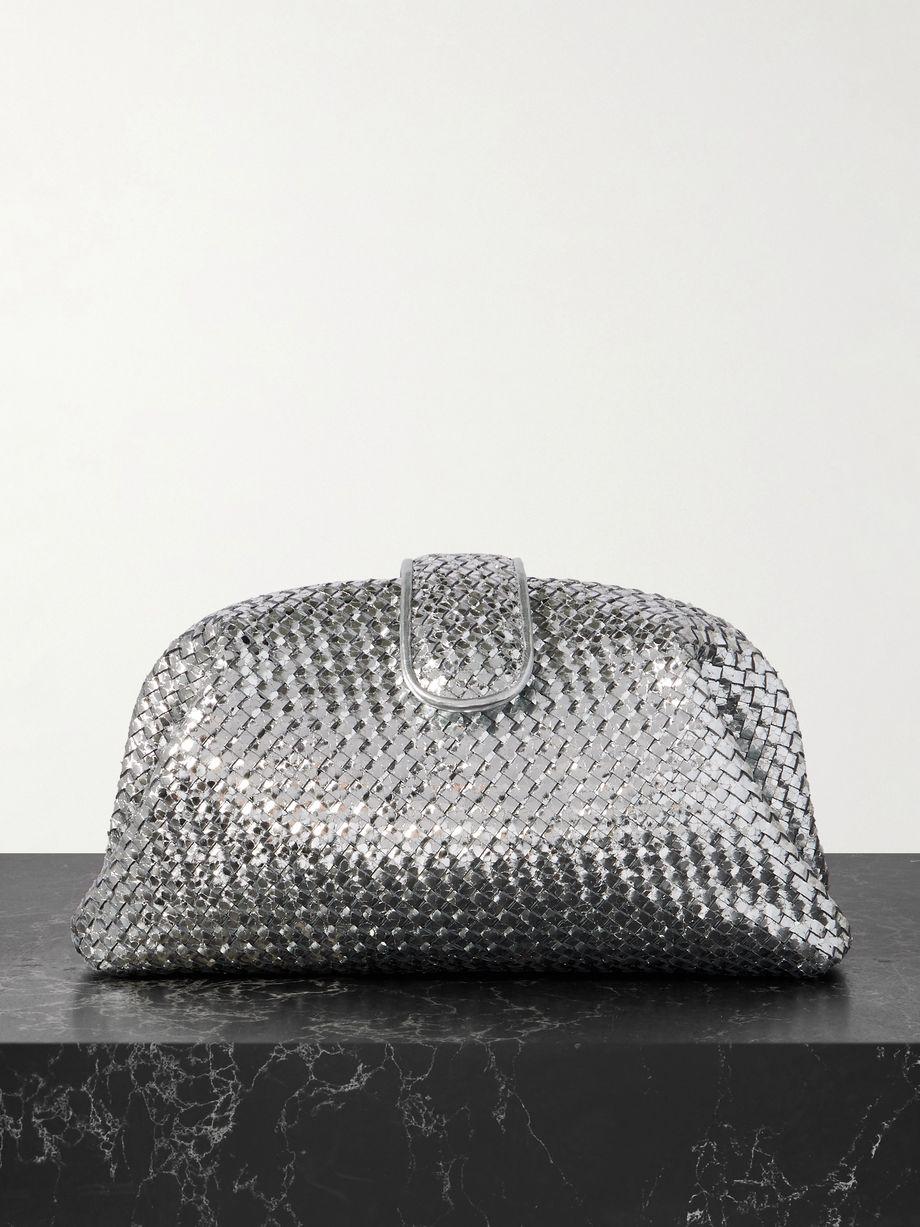Lauren 1980 small Intrecciato metallic leather clutch by BOTTEGA VENETA