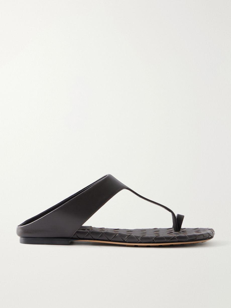 Livia leather flat sandals by BOTTEGA VENETA