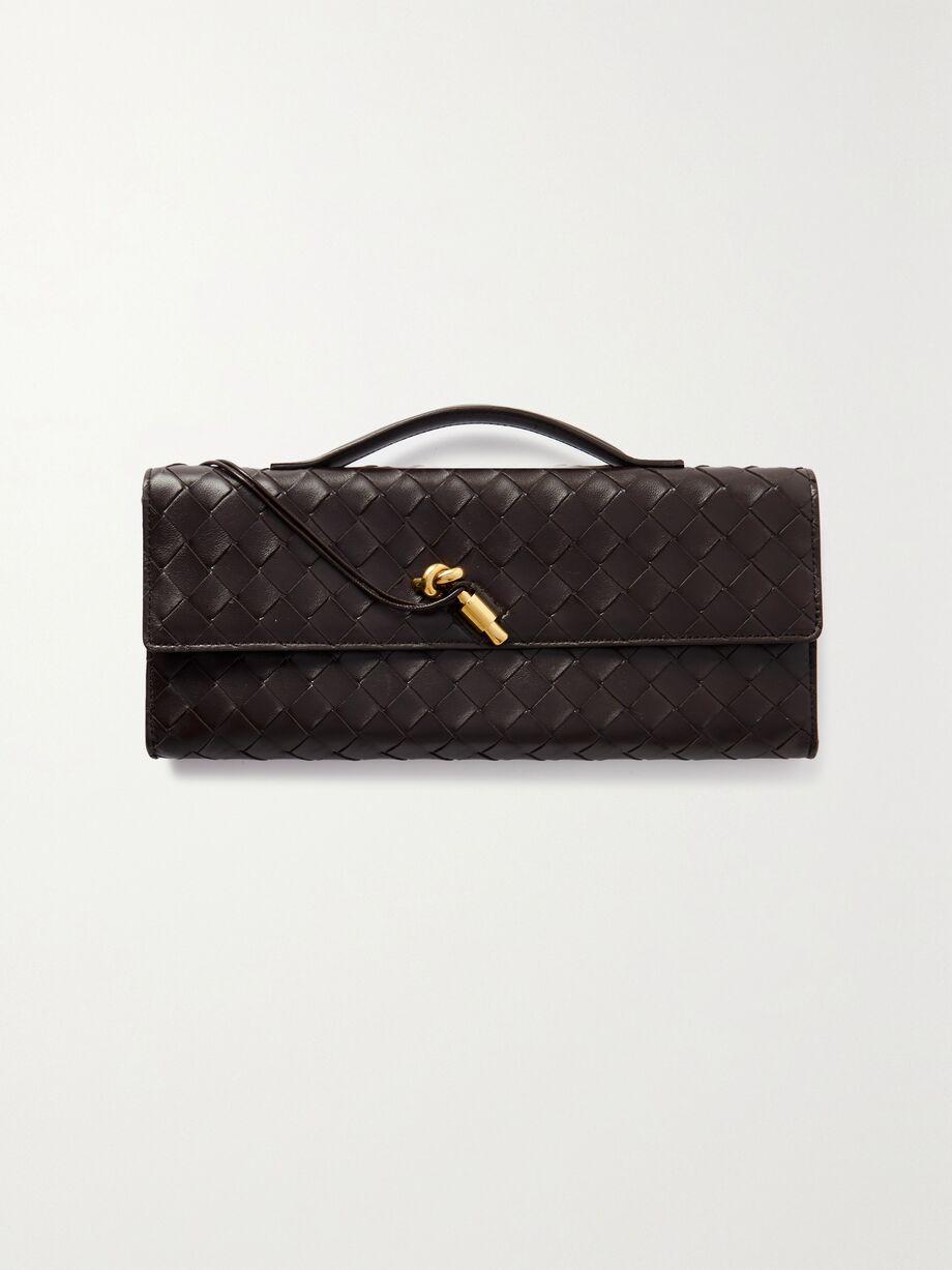 Long Andiamo intrecciato leather clutch by BOTTEGA VENETA