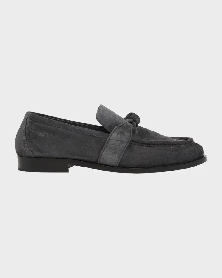Men's Astaire Knot Suede Loafers by BOTTEGA VENETA