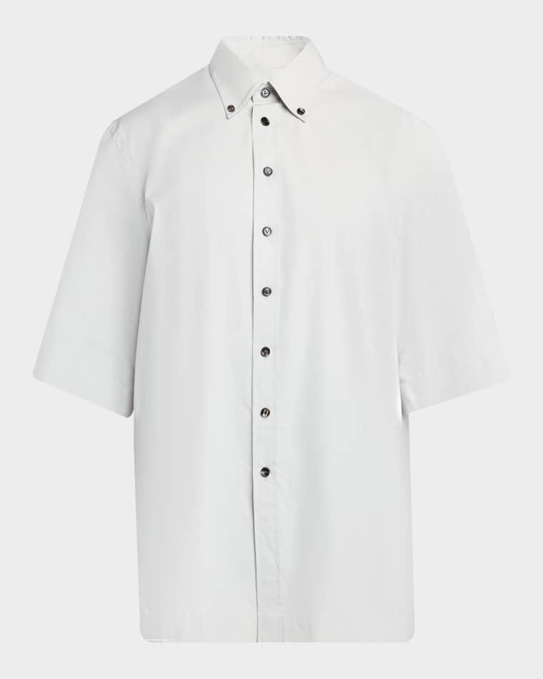 Men's Cotton Poplin Oversized Fit Short-Sleeve Shirt by BOTTEGA VENETA