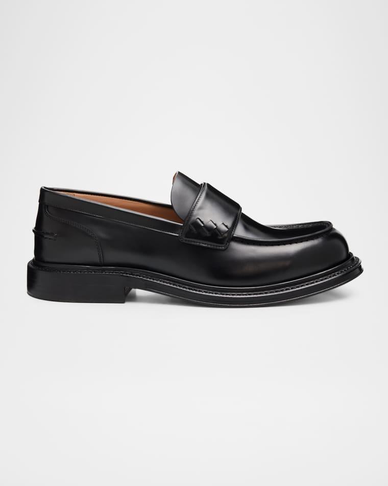 Men's Haddock Leather Penny Loafers by BOTTEGA VENETA