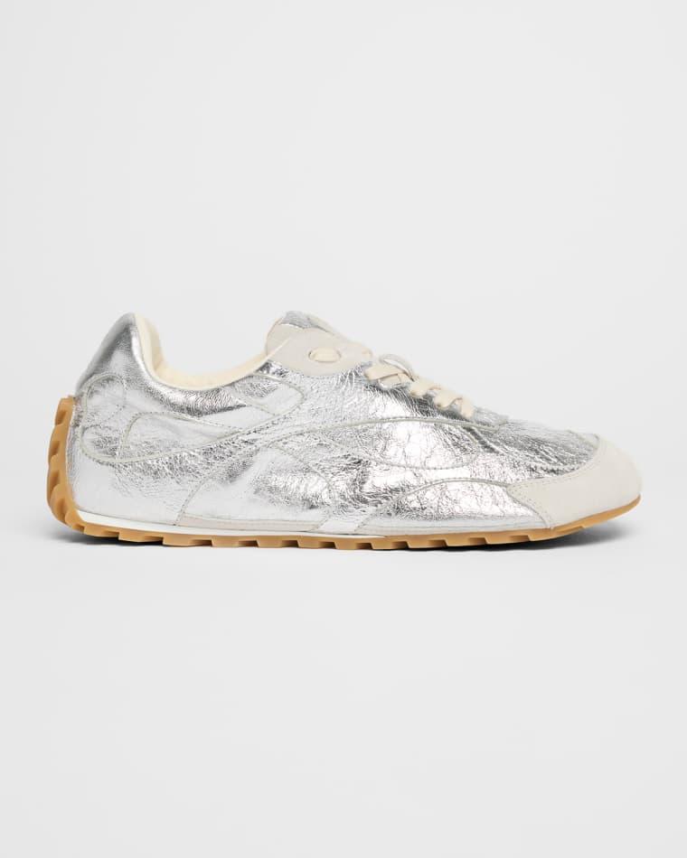 Men's Orbit Flash Laminated Leather Low-Top Sneakers by BOTTEGA VENETA