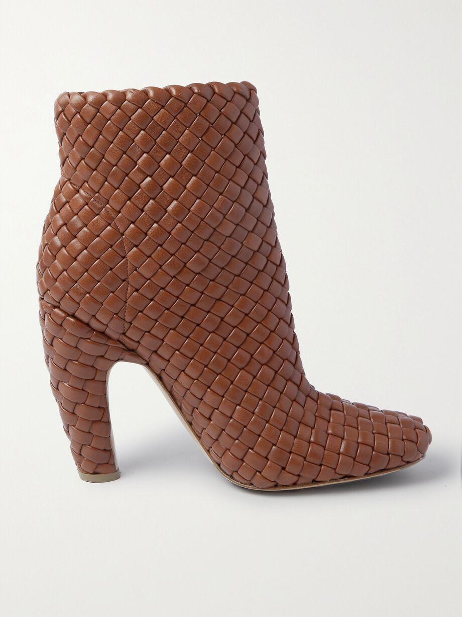 Mini Lido intrecciato leather ankle boots by BOTTEGA VENETA