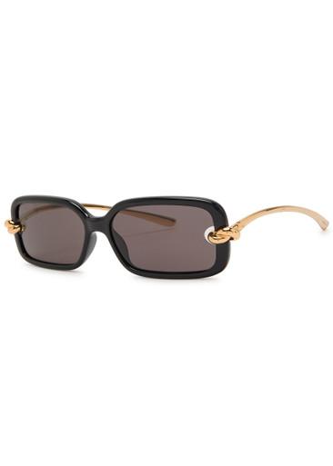 Narrow rectangle-frame sunglasses by BOTTEGA VENETA