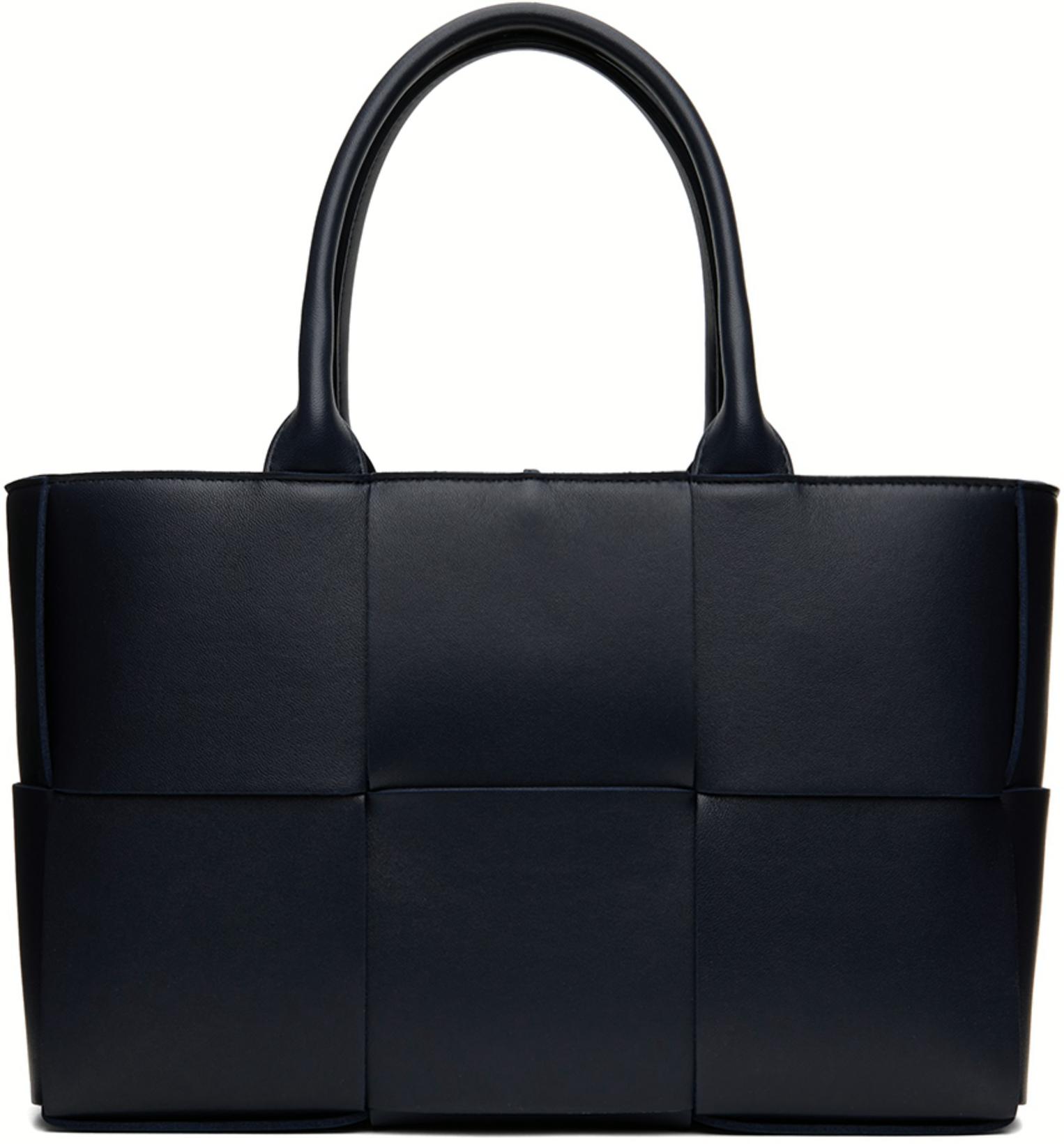 Navy Small Arco Tote by BOTTEGA VENETA