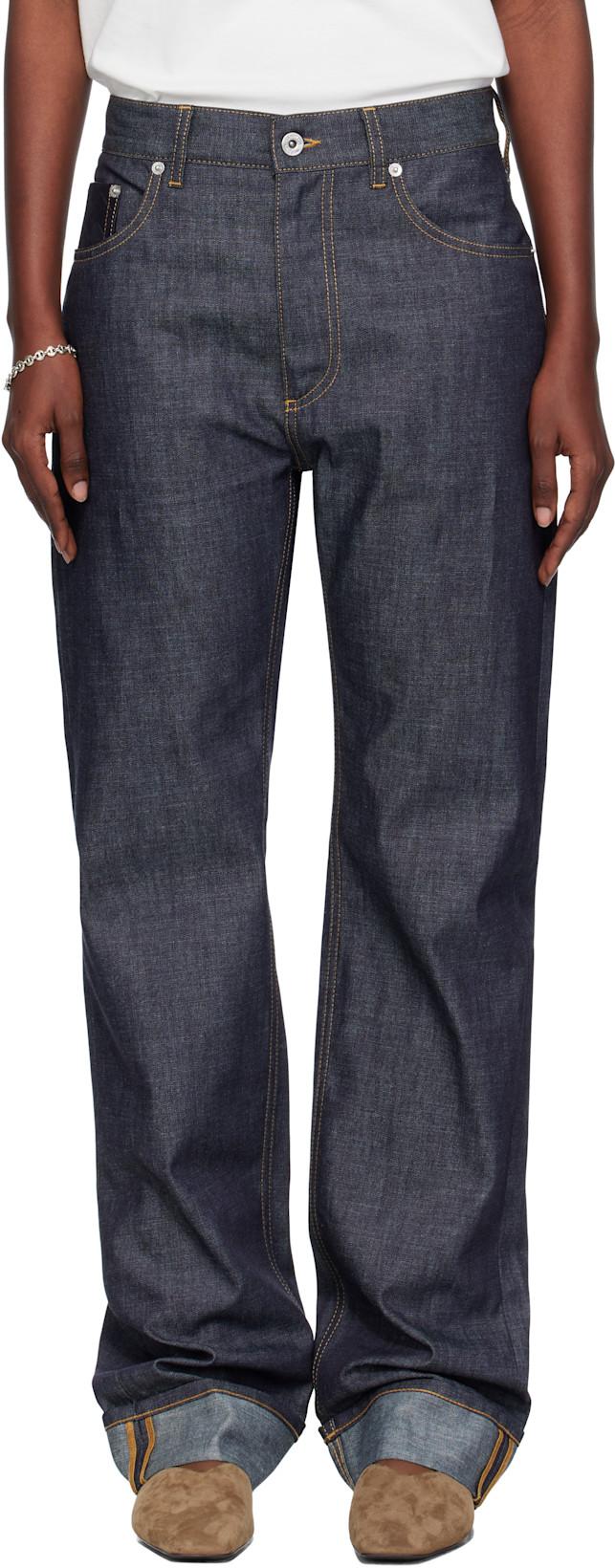 Navy Straight Jeans by BOTTEGA VENETA