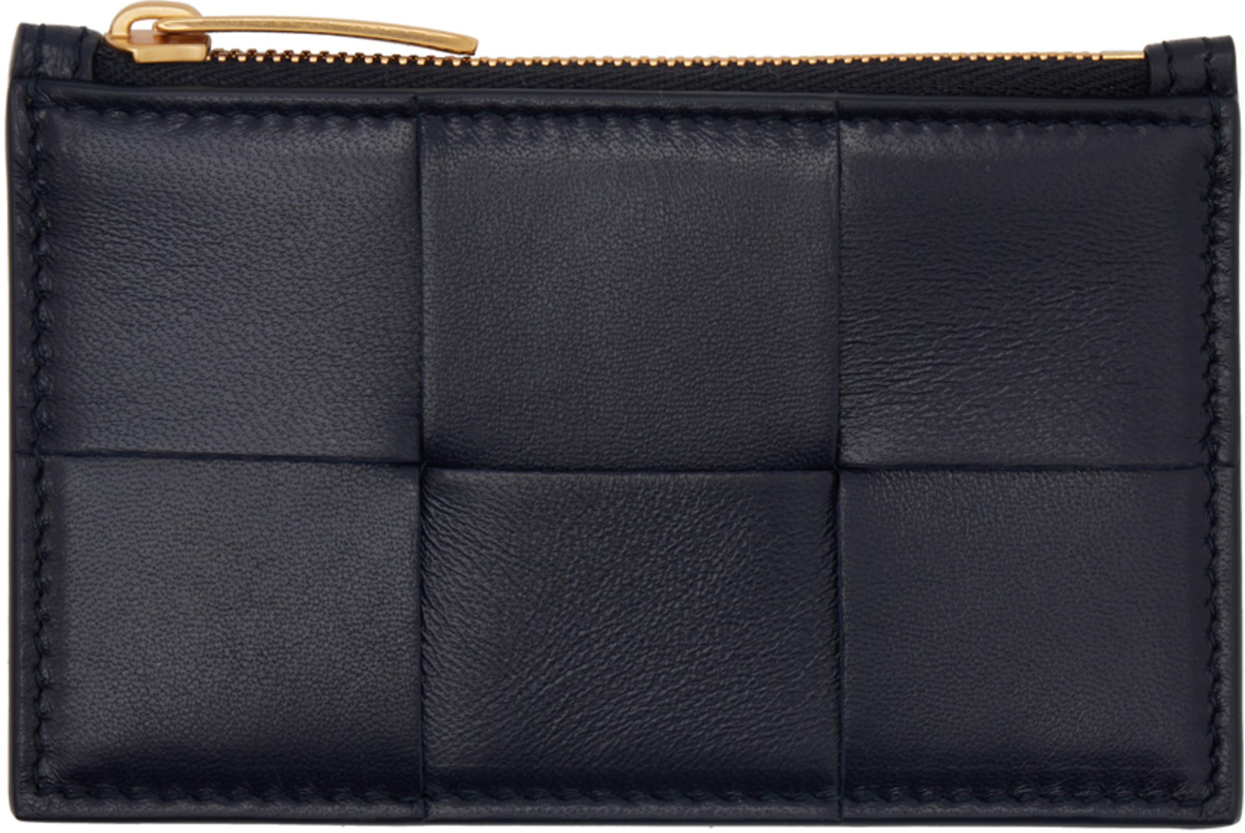 Navy Zipped Card Case by BOTTEGA VENETA
