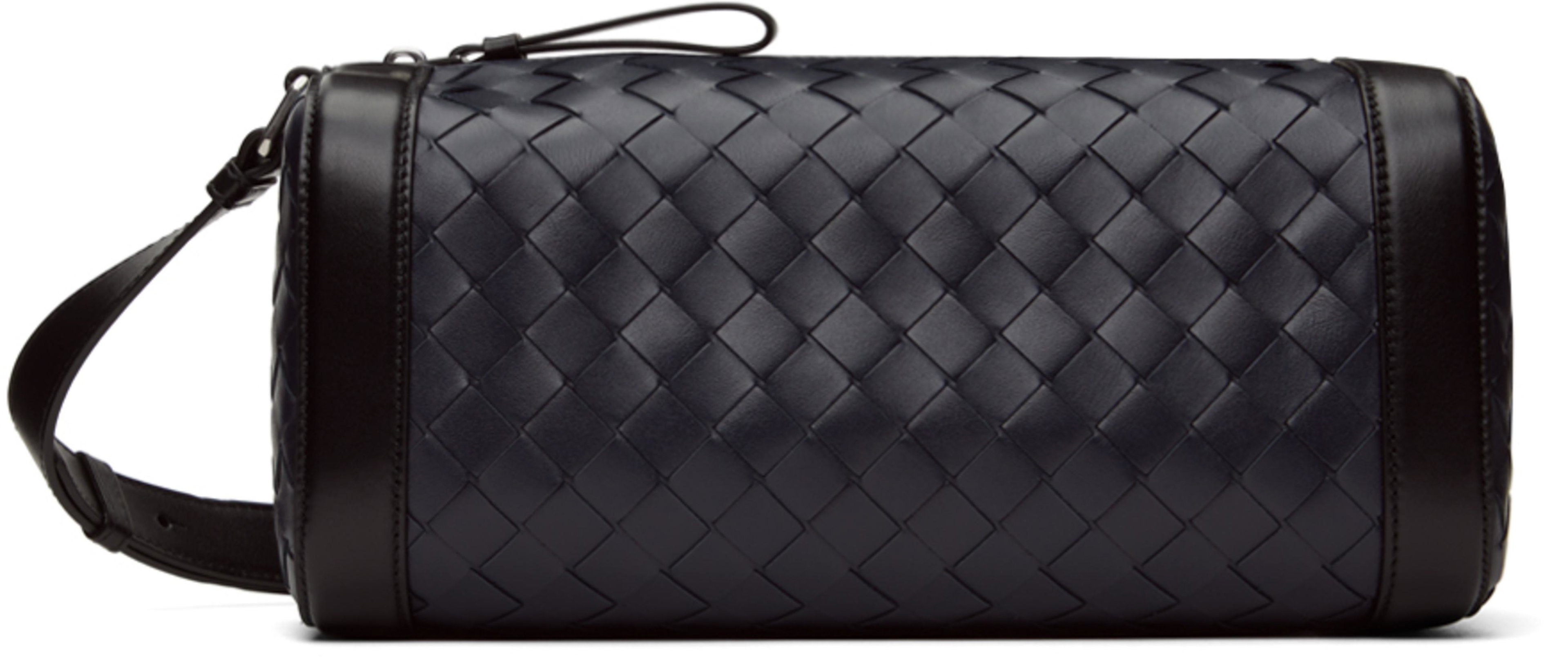 Navy & Black Brick Intrecciato Bag by BOTTEGA VENETA