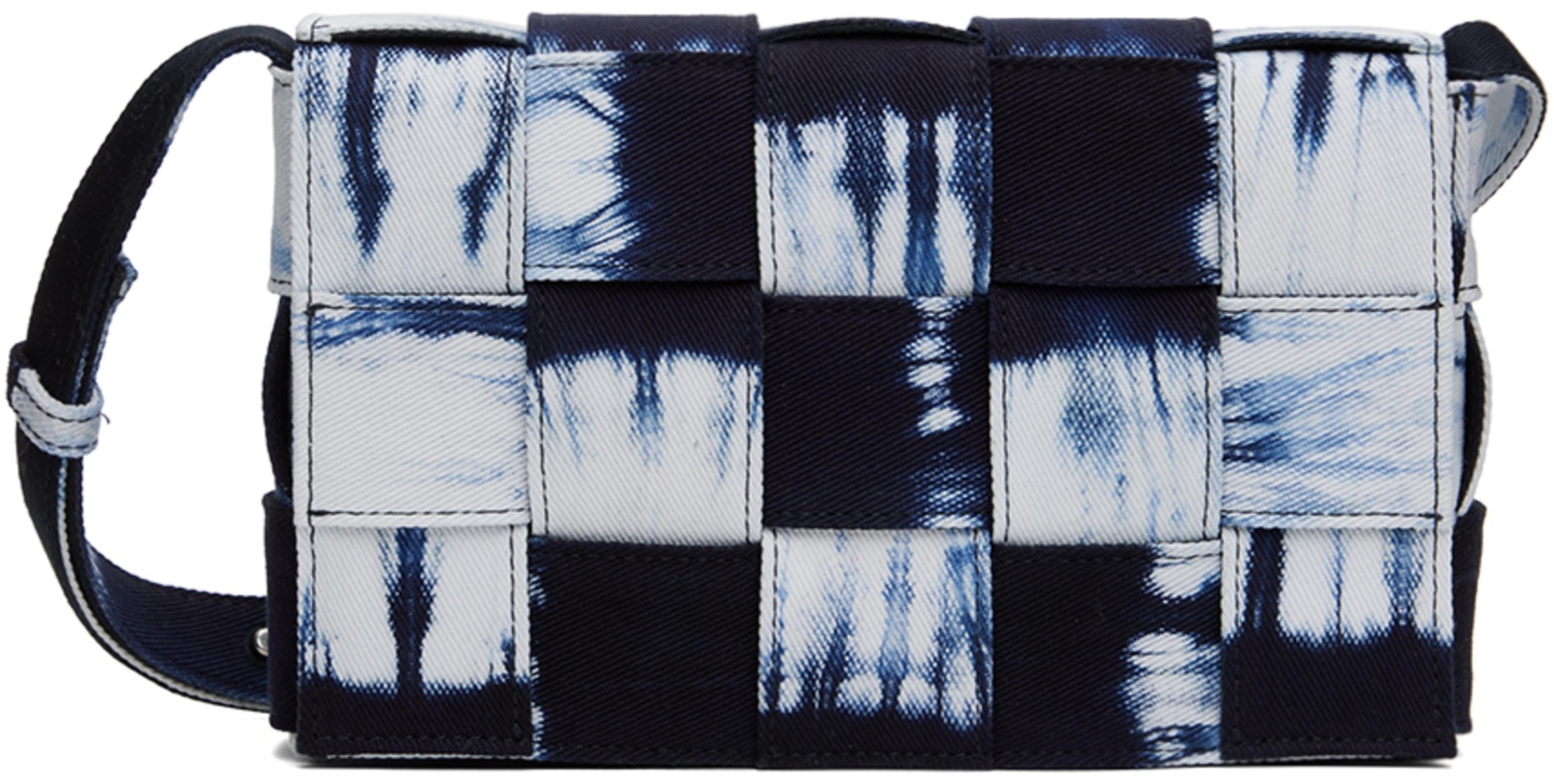Navy & White Medium Cassette Bag by BOTTEGA VENETA