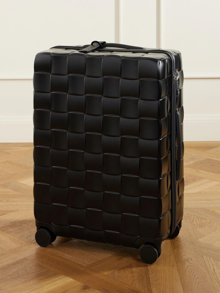 Odyssey leather-trimmed Intrecciato polycarbonate check-in suitcase by BOTTEGA VENETA