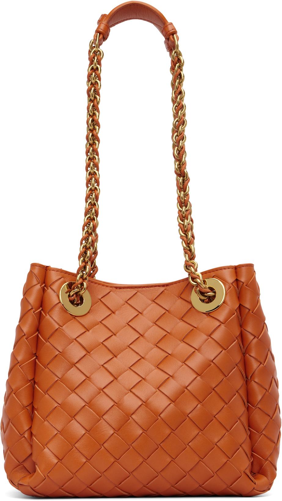 Orange Small Parachute Chain Bag by BOTTEGA VENETA