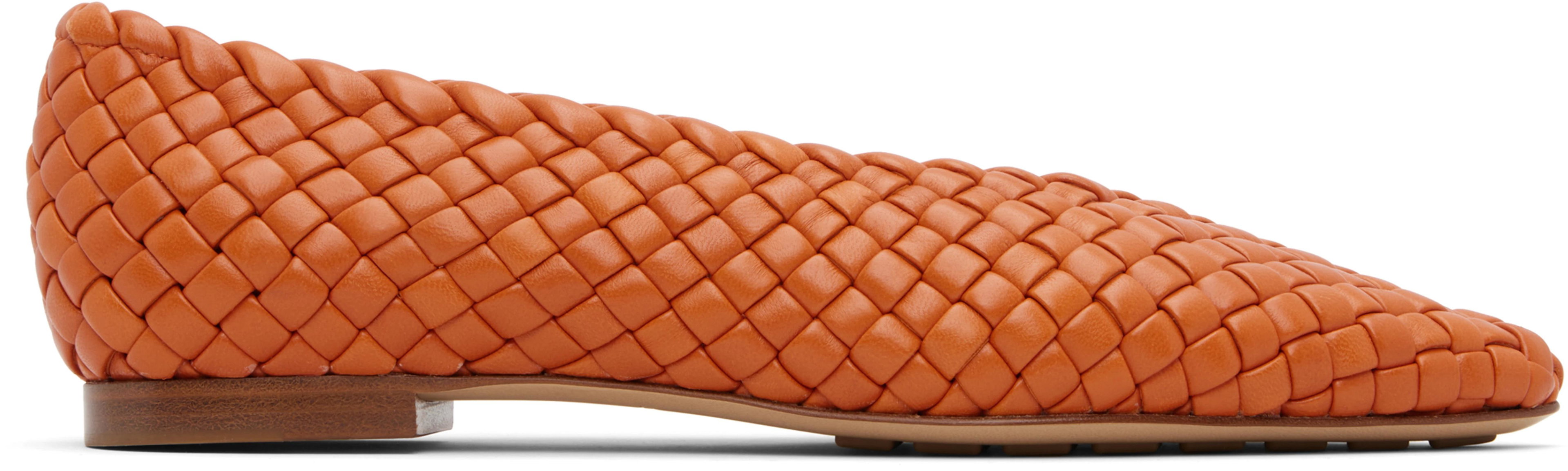 Orange Sofia Ballerina Flats by BOTTEGA VENETA