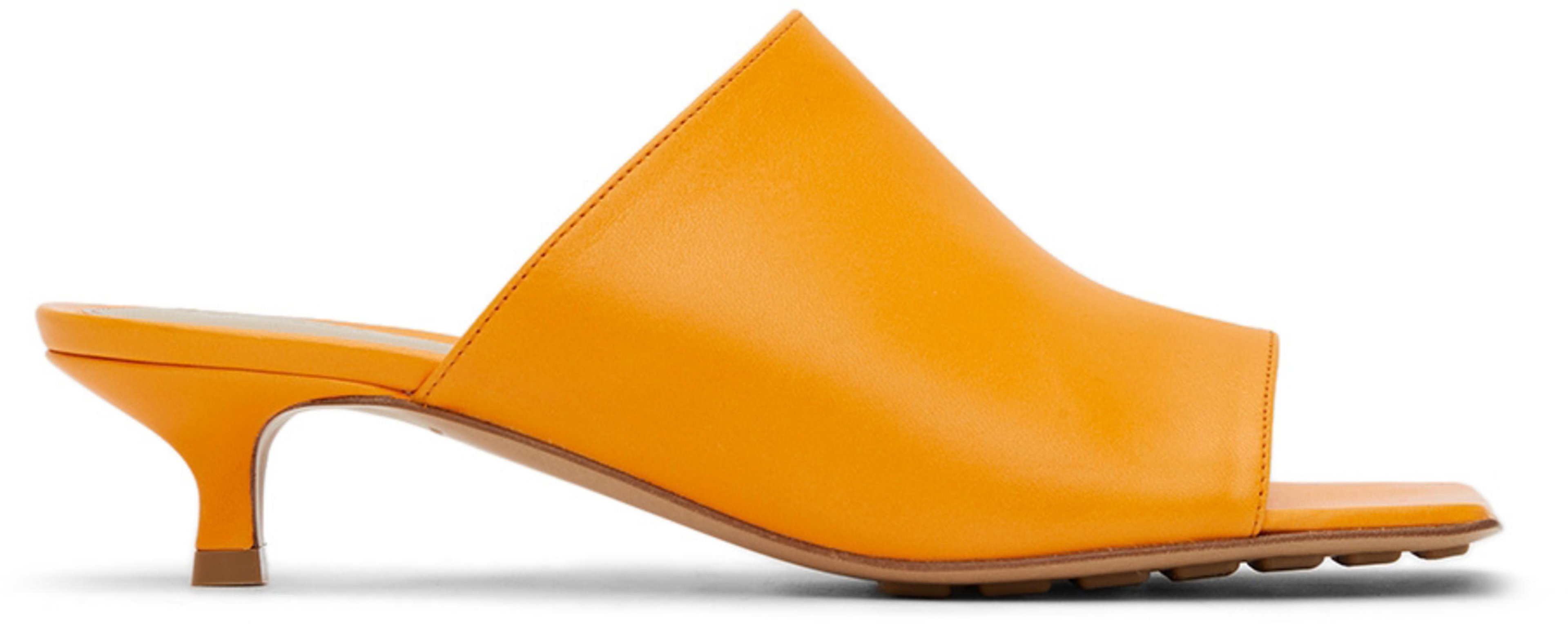 Orange Stretch Heeled Sandals by BOTTEGA VENETA