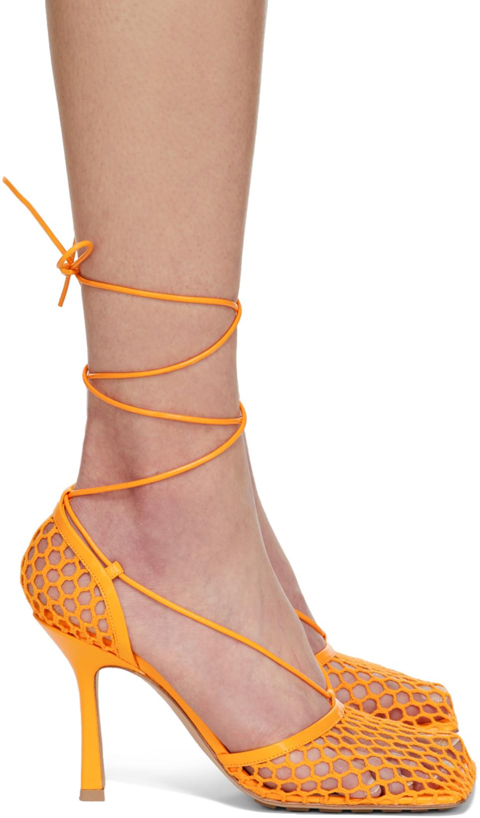 Orange Stretch Heels by BOTTEGA VENETA