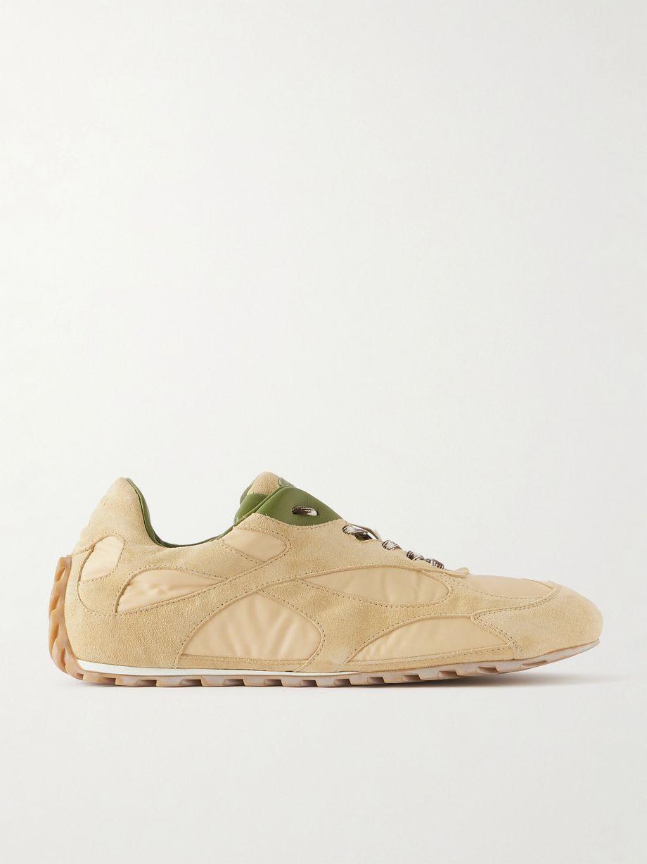 Orbit leather-trimmed suede and shell sneakers by BOTTEGA VENETA