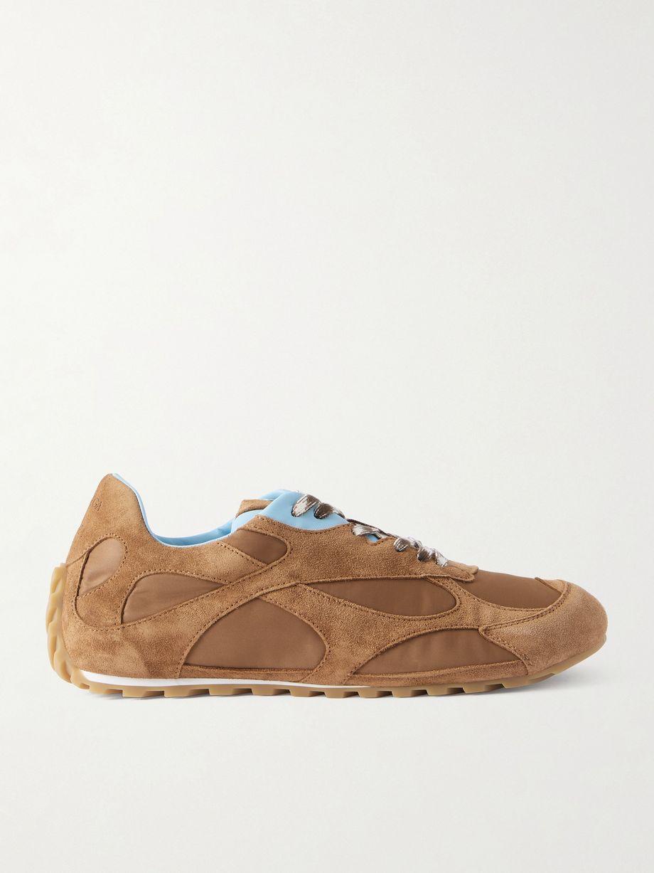 Orbit leather-trimmed suede and shell sneakers by BOTTEGA VENETA