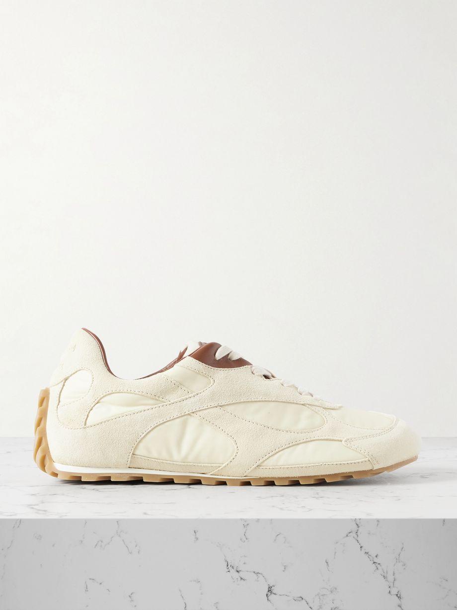 Orbit leather-trimmed suede and shell sneakers by BOTTEGA VENETA