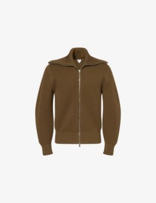 Oversized-Collar Ribbed Wool-And-Cotton Cardigan by BOTTEGA VENETA