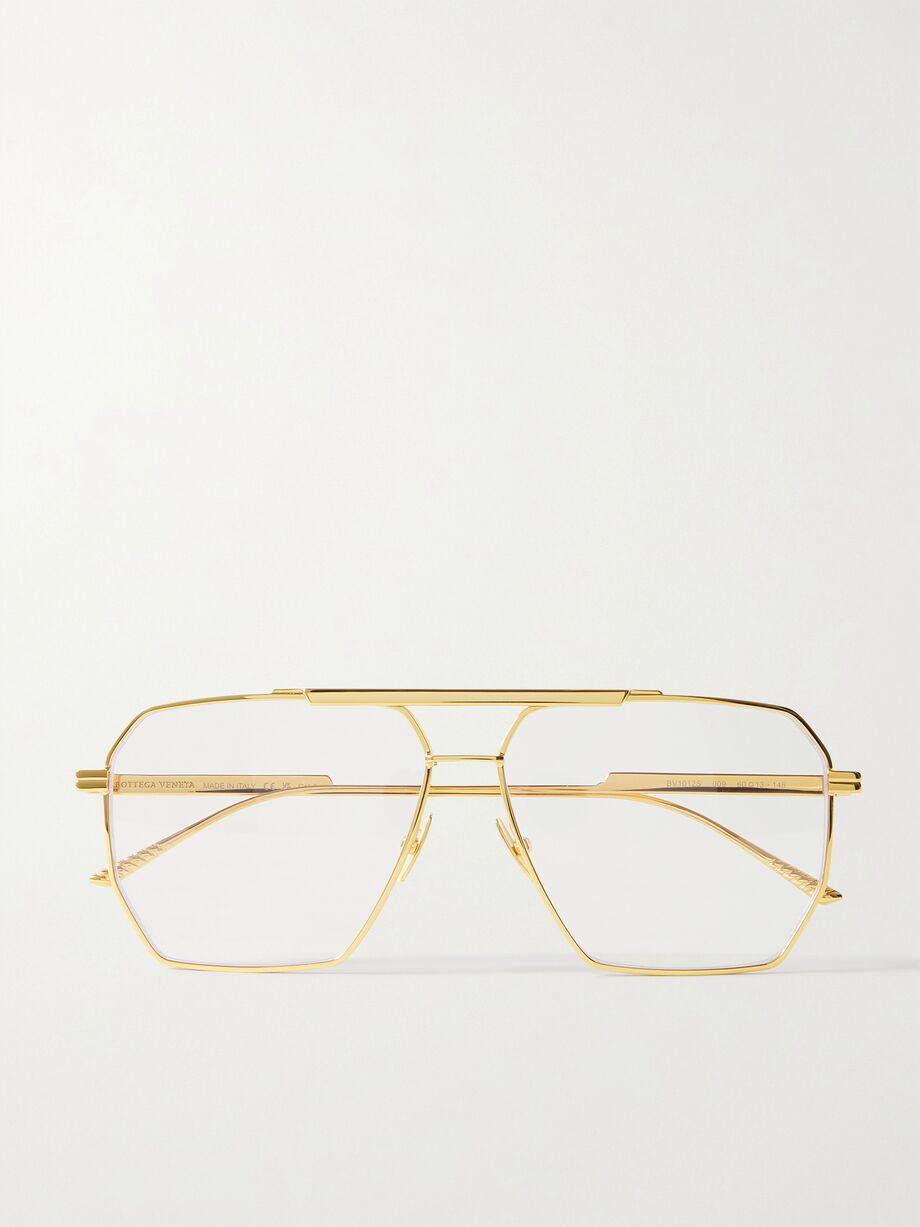 Oversized aviator-style gold-tone optical glasses by BOTTEGA VENETA