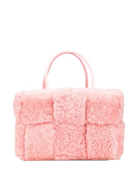 2012-2024 Small Shearling Intrecciato Arco tote bag by BOTTEGA VENETA PRE-OWNED