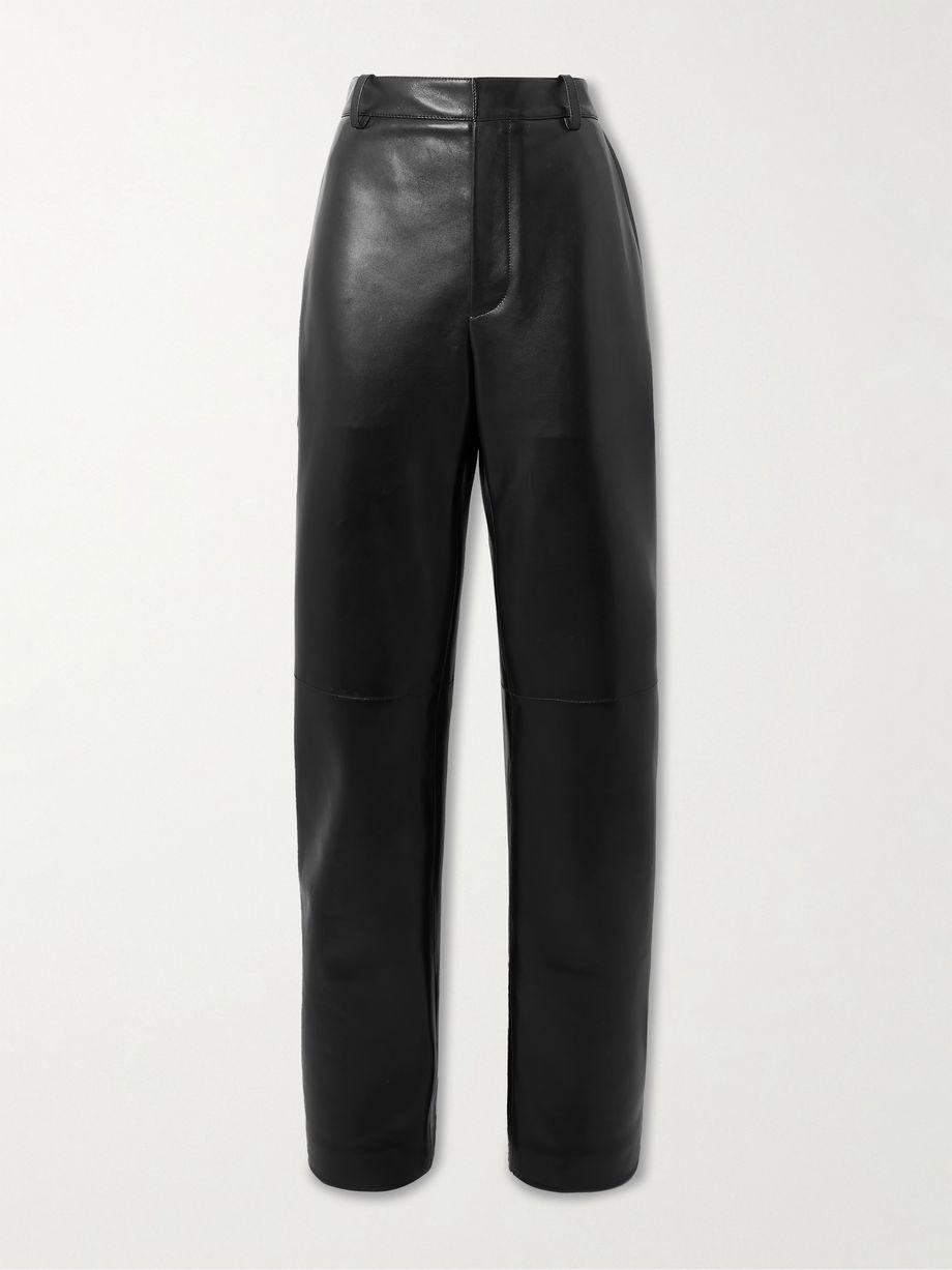 Paneled leather straight-leg pants by BOTTEGA VENETA