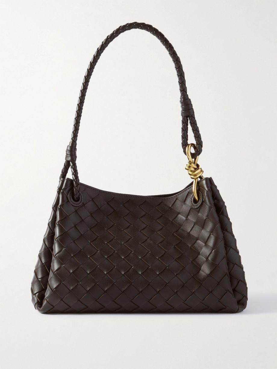 Parachute medium intrecciato leather shoulder bag by BOTTEGA VENETA