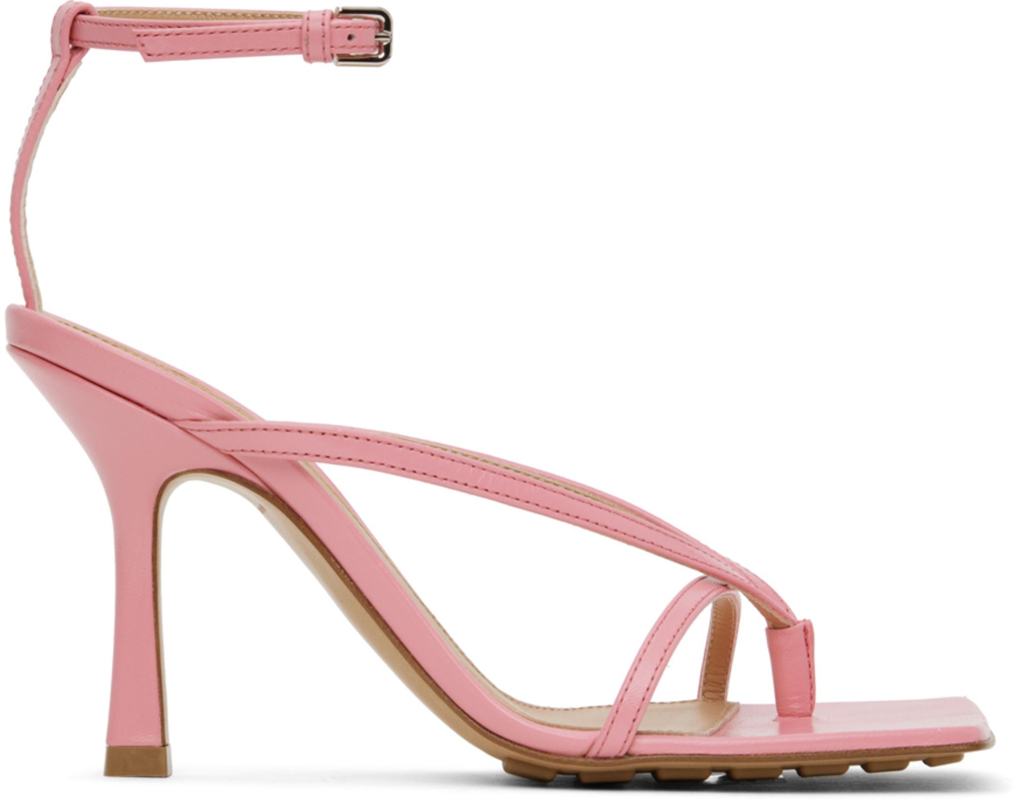 Pink Stretch Heeled Sandals by BOTTEGA VENETA