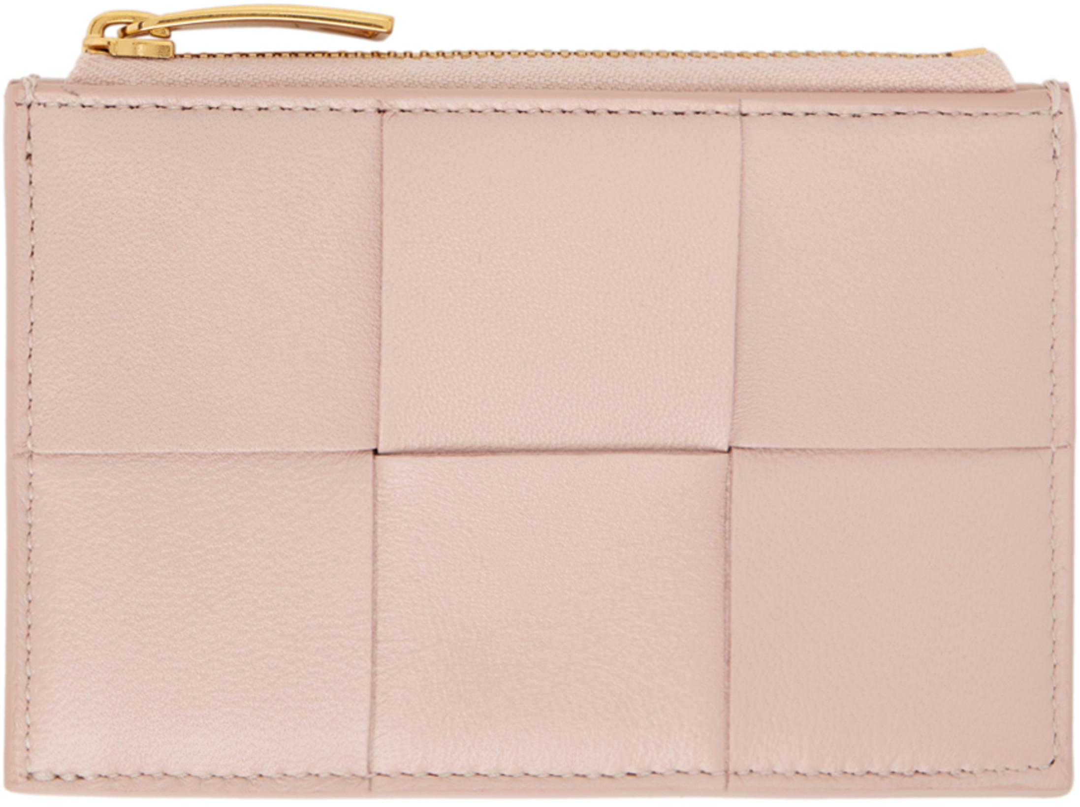 Pink Zipped Card Holder by BOTTEGA VENETA