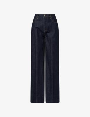 Pressed-Pleat Wide-Leg Denim Jeans by BOTTEGA VENETA