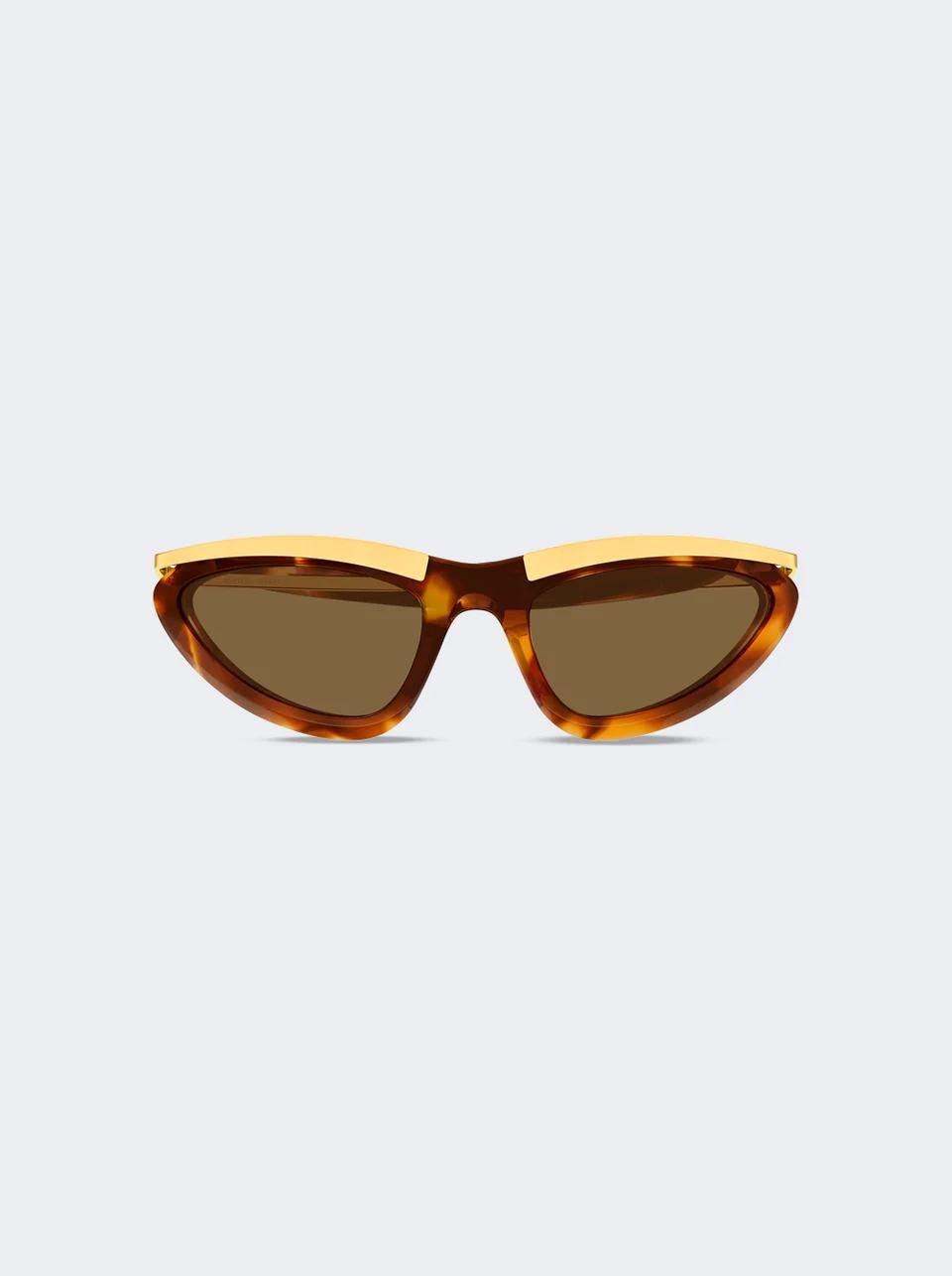 Prisma Cat Eye Sunglasses Havana by BOTTEGA VENETA