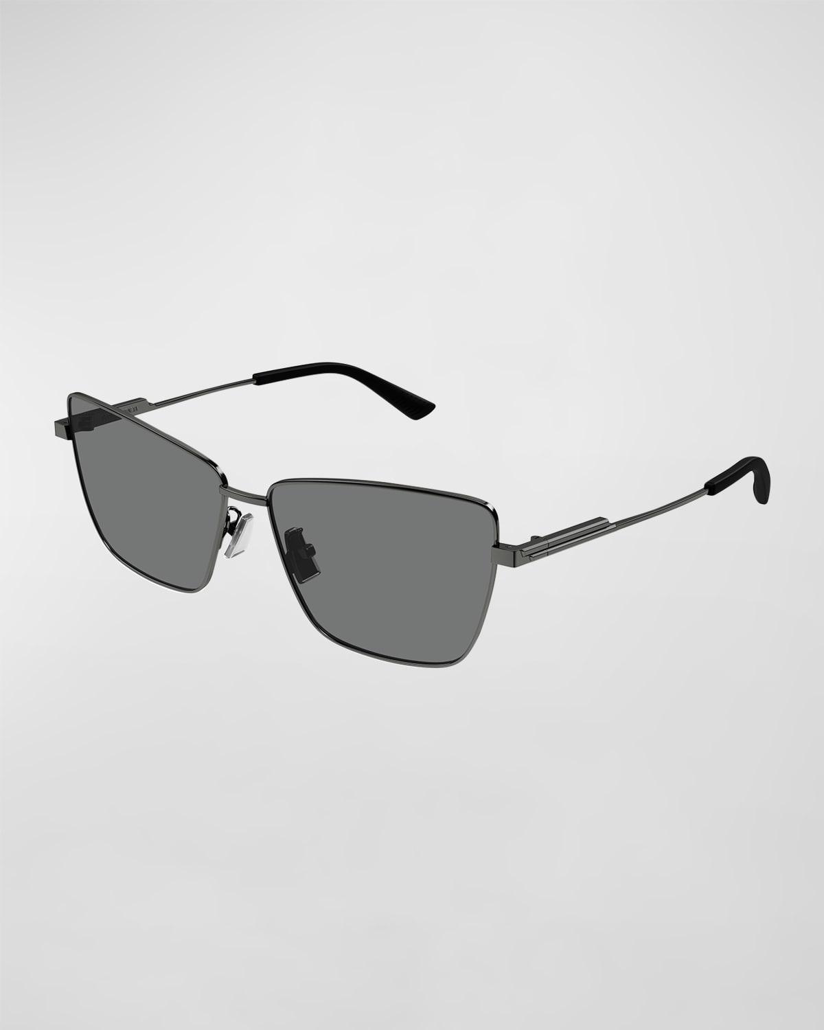 Rectangle Golden Metal Sunglasses by BOTTEGA VENETA