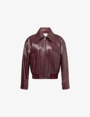 Regular-Fit Ribbed-Trims Leather Jacket by BOTTEGA VENETA