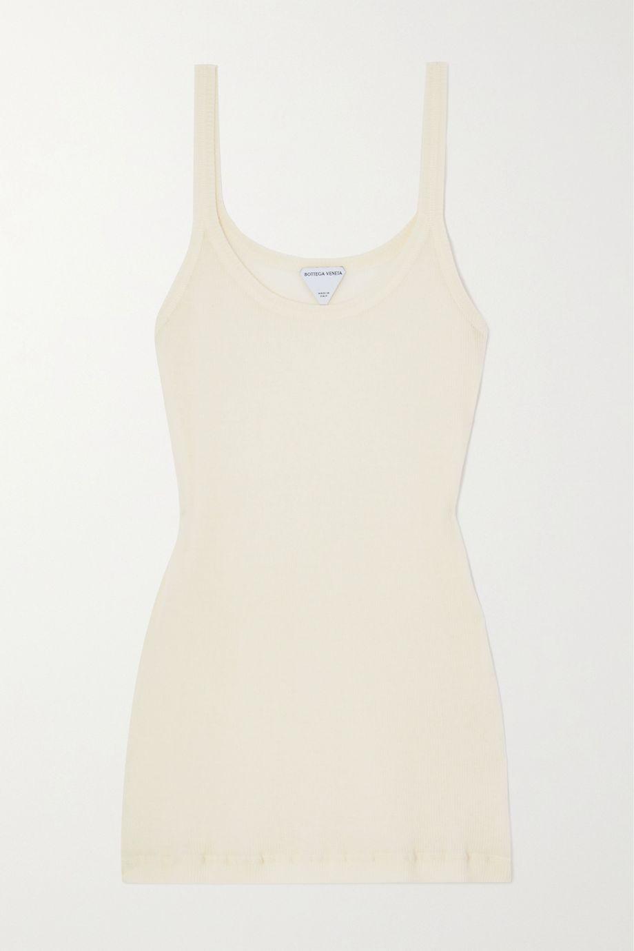 Ribbed cotton-blend tank by BOTTEGA VENETA