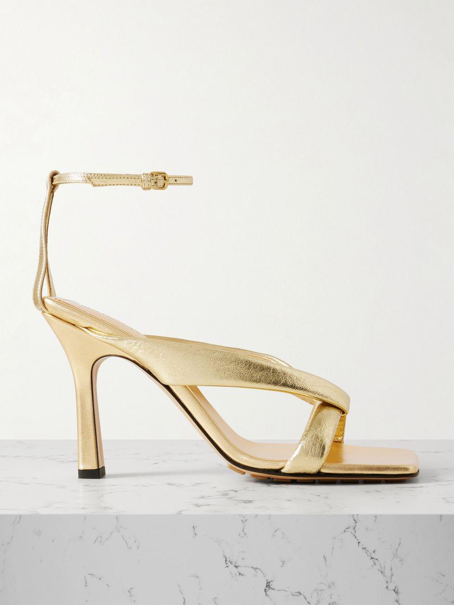 Riva padded metallic leather sandals by BOTTEGA VENETA