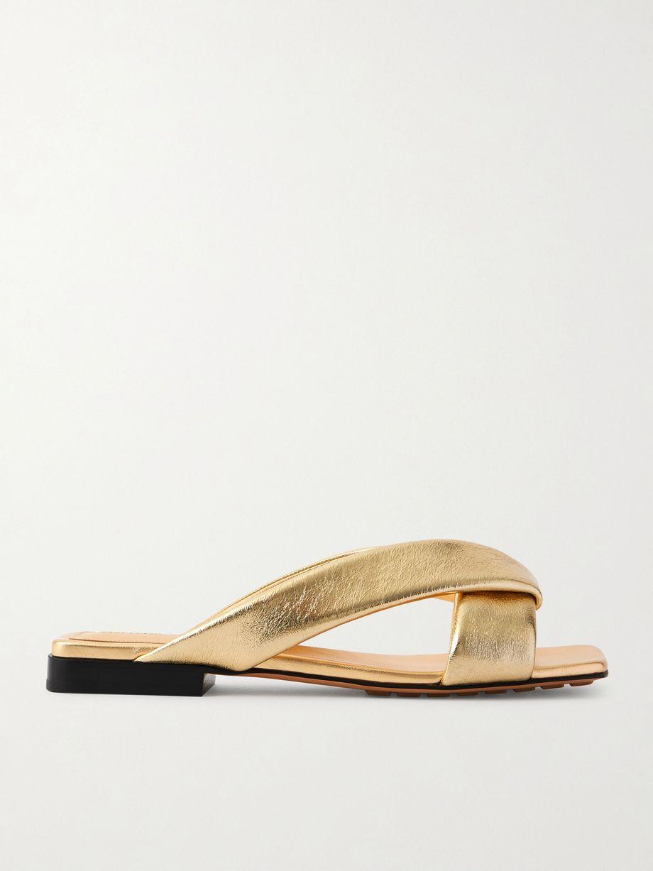 Riva padded metallic leather sandals by BOTTEGA VENETA