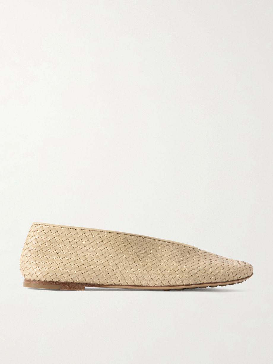 Rosa intrecciato leather ballet flats by BOTTEGA VENETA