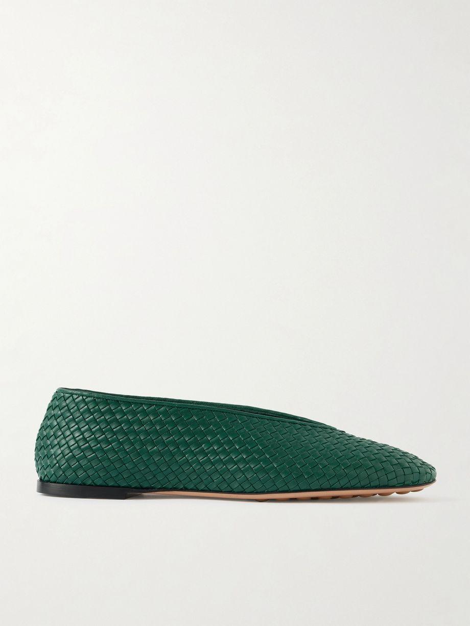 Rosa intrecciato leather ballet flats by BOTTEGA VENETA