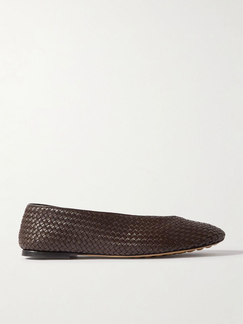 Rosa intrecciato leather ballet flats by BOTTEGA VENETA