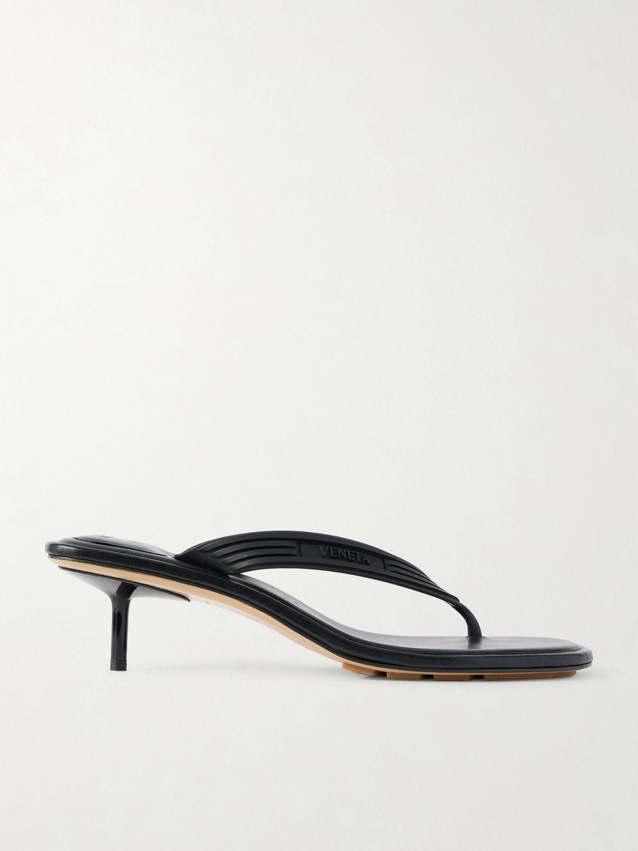 Sampieri Thong leather-trimmed and rubber sandals by BOTTEGA VENETA
