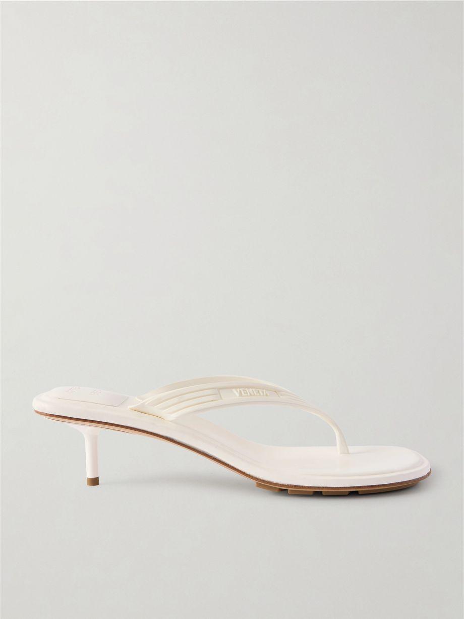 Sampieri Thong leather-trimmed and rubber sandals by BOTTEGA VENETA