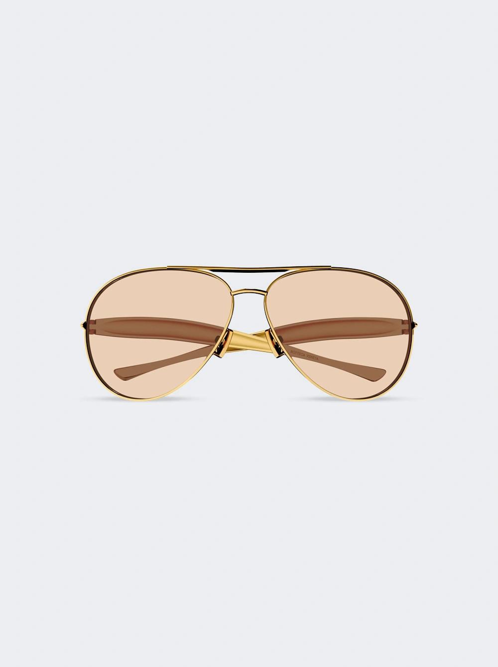 Sardine Aviator Sunglasses Gold  | The Webster by BOTTEGA VENETA