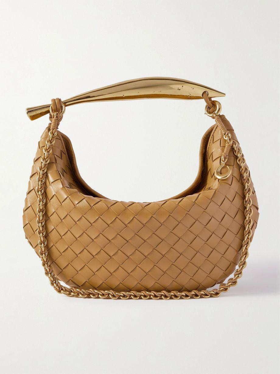 Sardine small Intrecciato leather shoulder bag with chain by BOTTEGA VENETA
