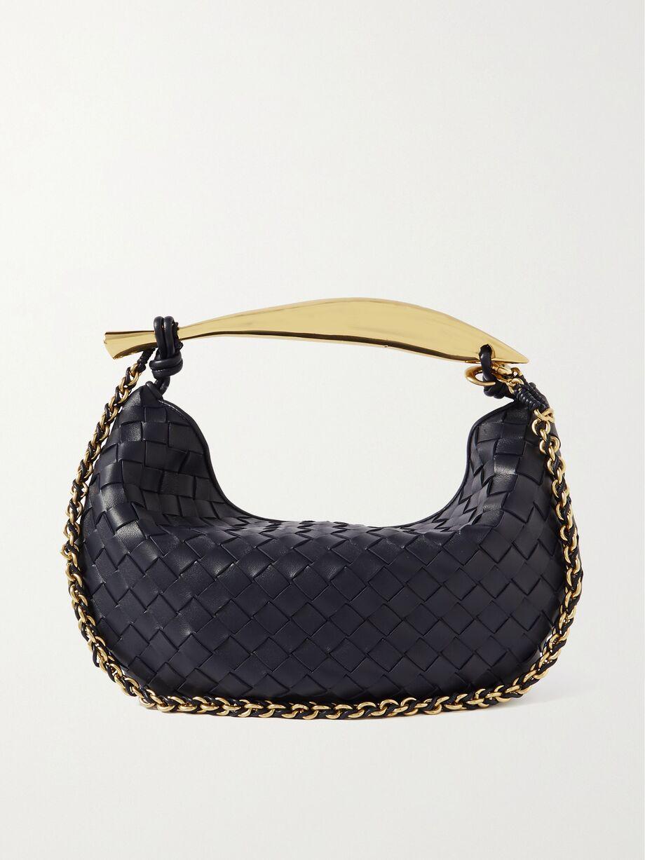 Sardine small Intrecciato leather shoulder bag with chain by BOTTEGA VENETA