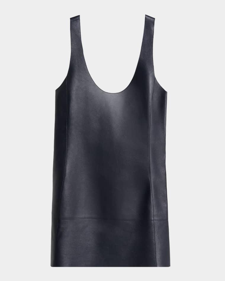 Scoop-Neck Open-Back Leather Tank Top by BOTTEGA VENETA
